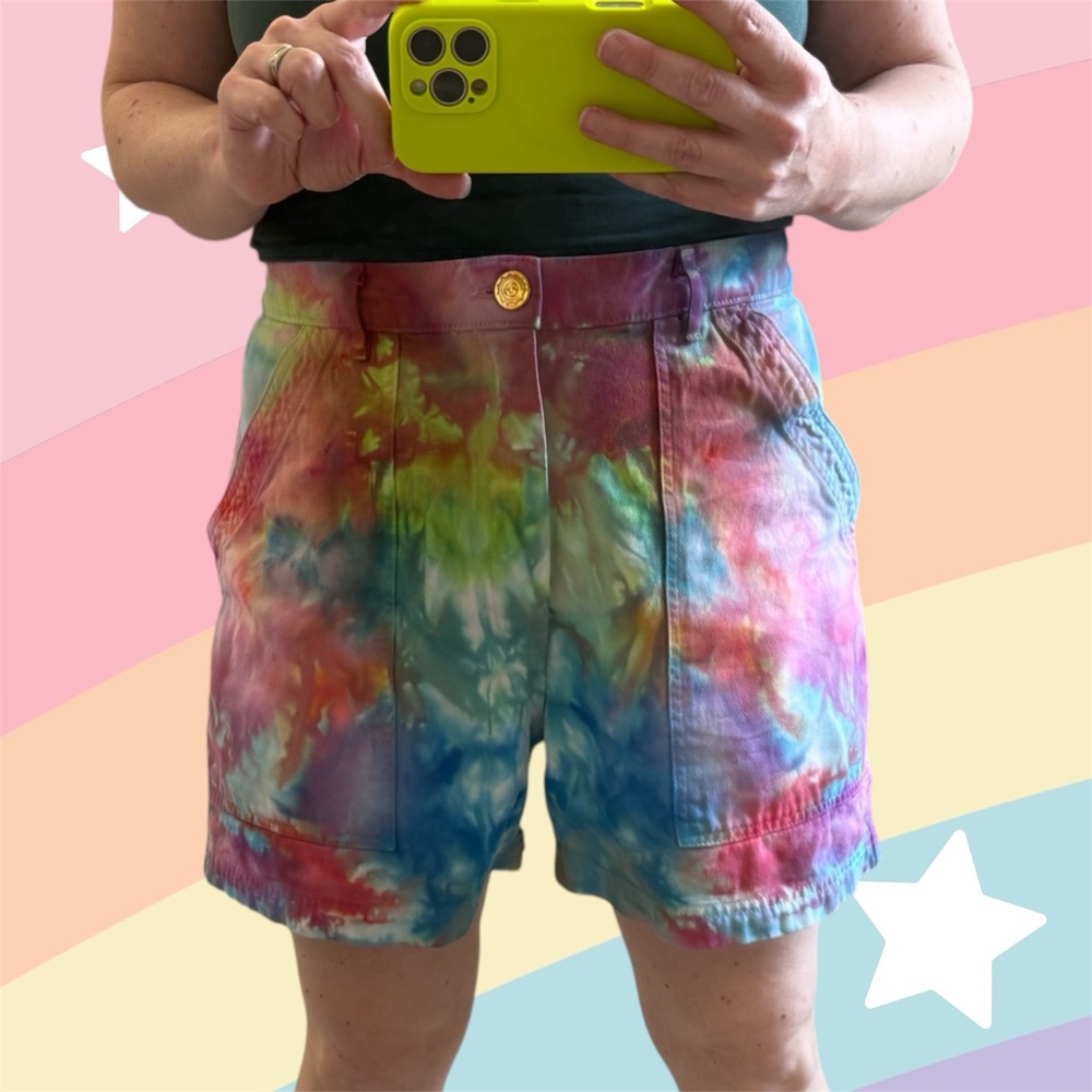 Big Bud Press rainbow ice dyed Work Shorts size M
